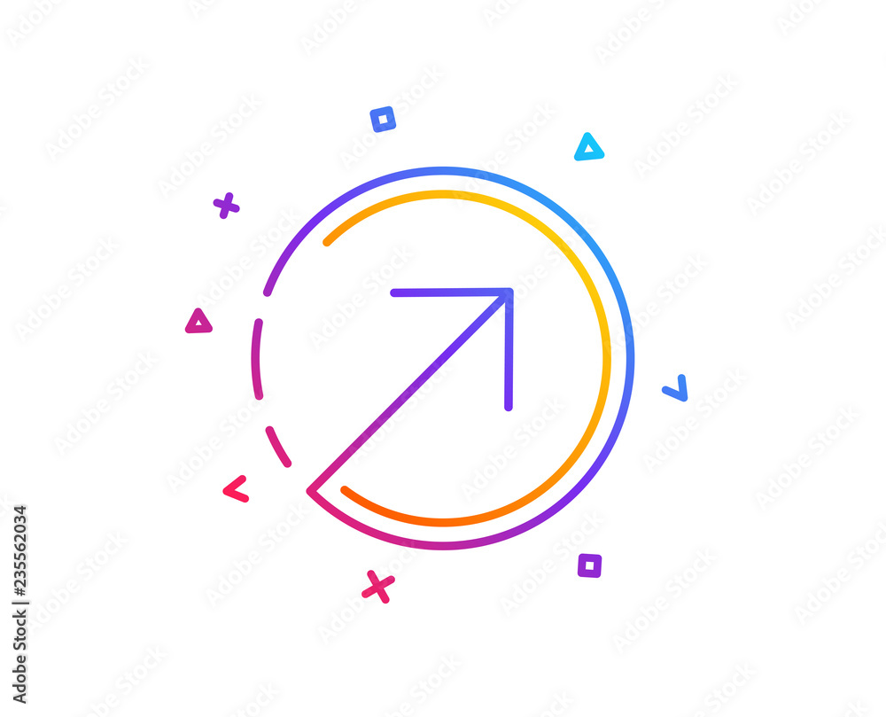 Poster direction arrow line icon. arrowhead symbol. navigation pointer sign. gradient line button. directio