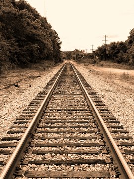 Railroad tracks.