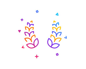 Fototapeta premium Laurel wreath line icon. Reward symbol. Winner award sign. Gradient line button. Laurel wreath icon design. Colorful geometric shapes. Vector