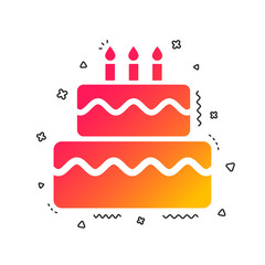 Birthday cake sign icon