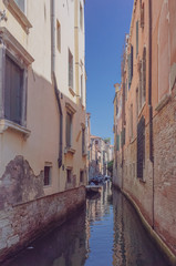 Fototapeta na wymiar Venetian houses and canals of Venice, Italy