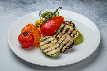 grilled vegetables on a plate