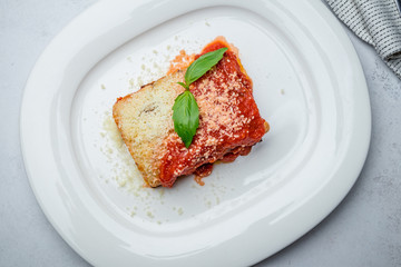 lasagna Bolognese on a plate