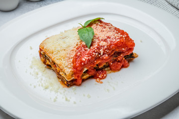 lasagna Bolognese on a plate