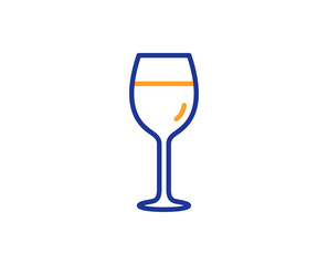 Wine glass line icon. Bordeaux glass sign. Colorful outline concept. Blue and orange thin line color icon. Wine glass Vector