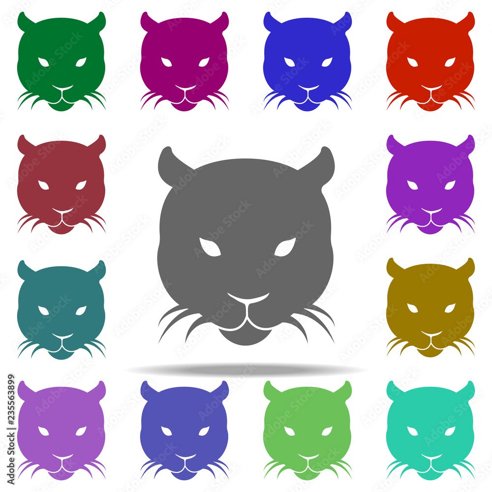 Poster head of panther silhouette icon. elements of animals in multi color style icons. simple icon for web
