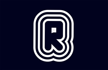 black and white alphabet letter r logo company icon design