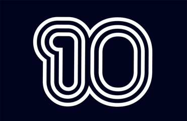 black and white number 10 logo company icon design