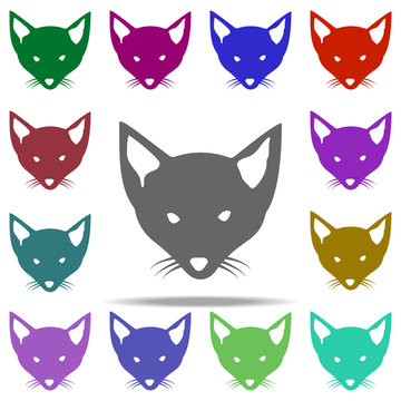 head of a fox silhouette icon. Elements of animals in multi color style icons. Simple icon for websites, web design, mobile app, info graphics
