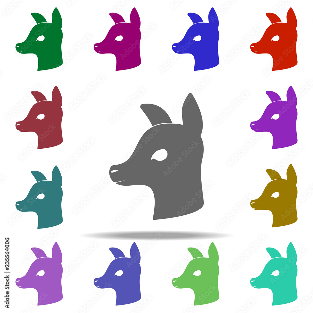 Aufkleber head of lamb silhouette icon. elements of animals in multi color style icons. simple icon for websit