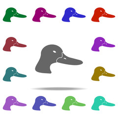 head of duck silhouette icon. Elements of animals in multi color style icons. Simple icon for websites, web design, mobile app, info graphics