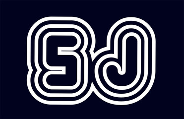 black and white alphabet letter combination sj s j logo company icon design