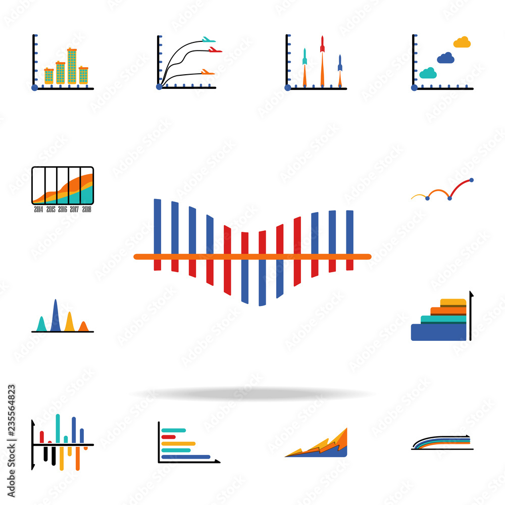 Poster colored infographic column chart icon. business data graphics icons universal set for web and mobile