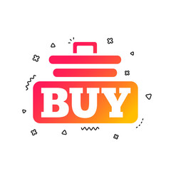 Buy sign icon. Online buying cart button. Colorful geometric shapes. Gradient buy icon design.  Vector