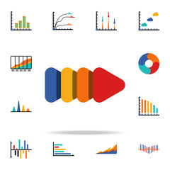 colored Infographic chart arrow icon. Business data graphics icons universal set for web and mobile