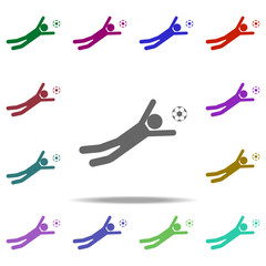 Obraz premium goalkeeper and ball icon. Elements of Football in multi color style icons. Simple icon for websites, web design, mobile app, info graphics