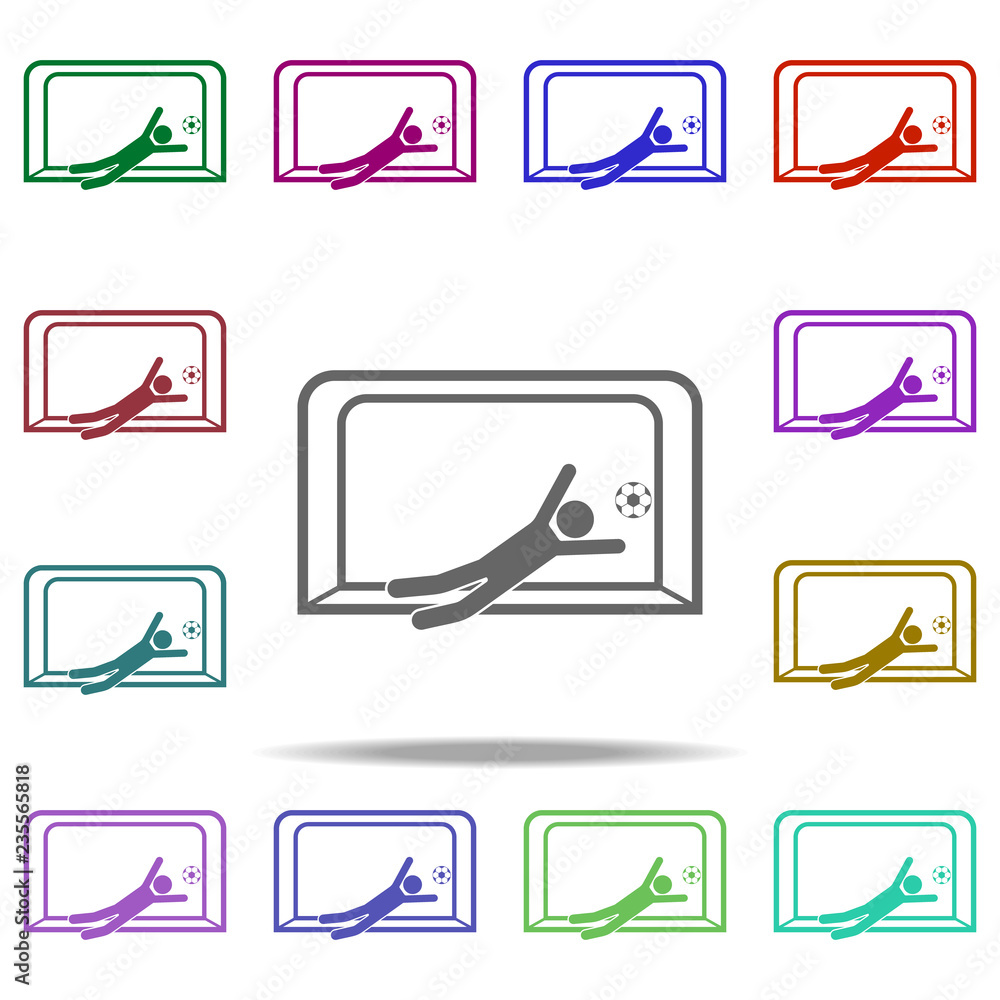 Aufkleber gate and goalkeeper icon. elements of football in multi color style icons. simple icon for websites,