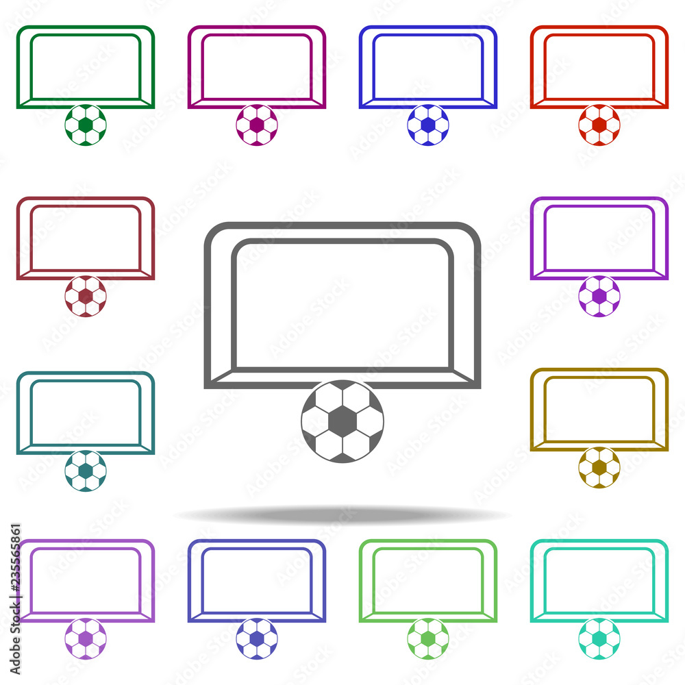 Aufkleber gates and ball icon. elements of football in multi color style icons. simple icon for websites, web 