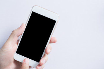 Blank smartphone with hand