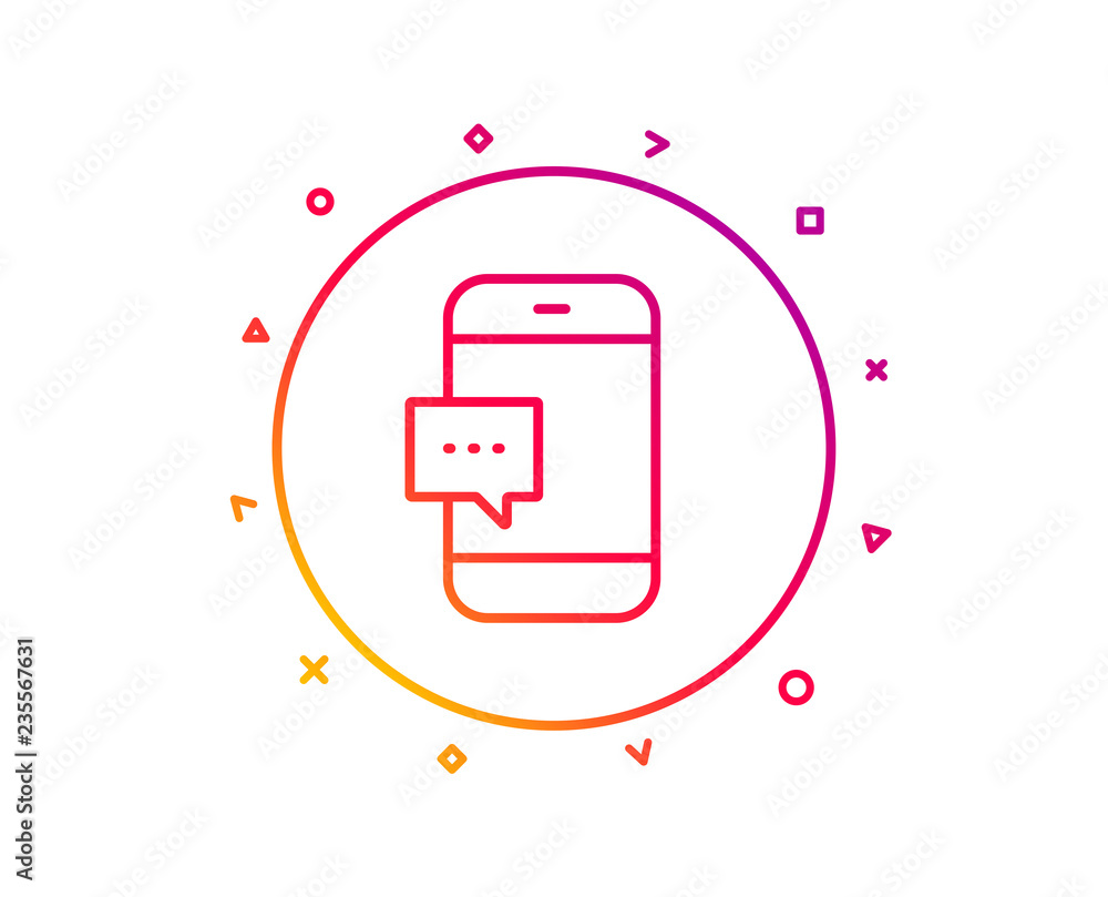 Poster smartphone message icon. cellphone or phone messenger sign. communication mobile device with chat sy
