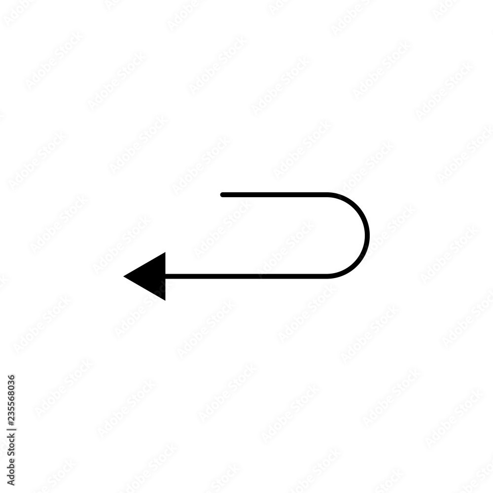 Poster return arrow icon. element of simple icon. thin line icon for website design and development, app de
