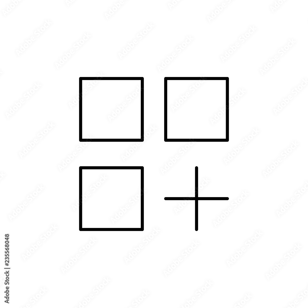 Poster plus sign with squares icon. element of simple icon. thin line icon for website design and developme