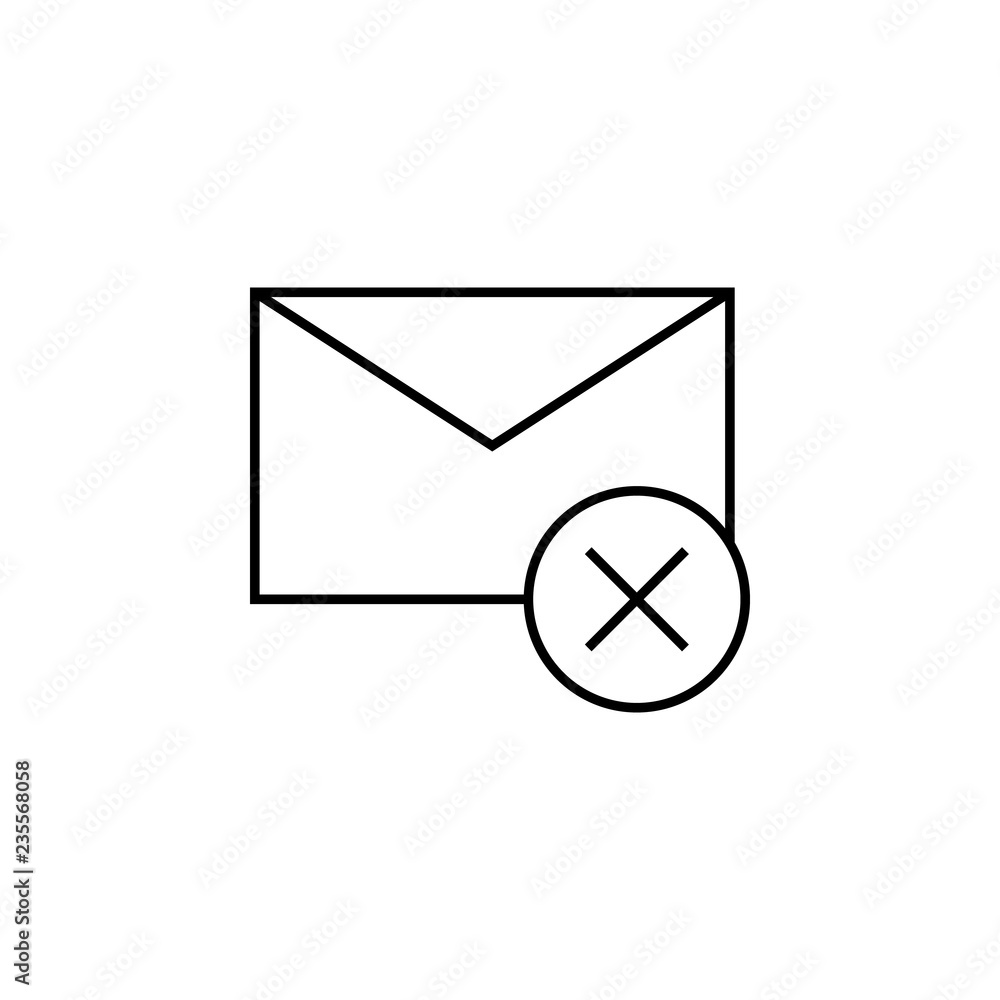 Poster sign delete message icon. element of simple icon. thin line icon for website design and development,