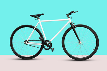 Fototapeta na wymiar A fixed gear bicycle isolated on white background