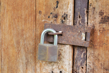 vintage old lock on the door