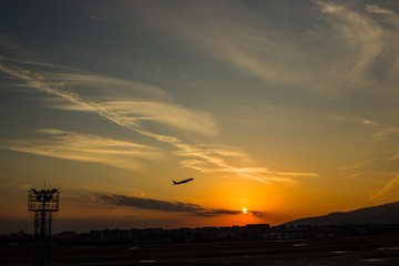 Planes departing from Itami airport, Osaka, Japan.