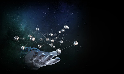 Hand of spaceman. Mixed media © Sergey Nivens