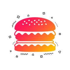 Hamburger icon. Burger food symbol. Cheeseburger sandwich sign. Colorful geometric shapes. Gradient burger icon design.  Vector