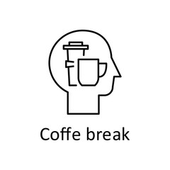 Human, cups in mind icon. Element of human mind with name icon. Thin line icon for website design and development, app development. Premium icon