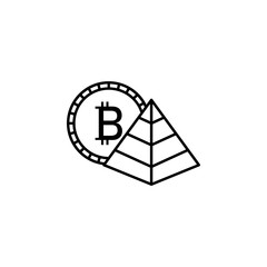 financial pyramid, bitcoin icon. Element of crypto currency icon for mobile concept and web apps. Outline financial pyramid, bitcoin icon can be used for web and mobile