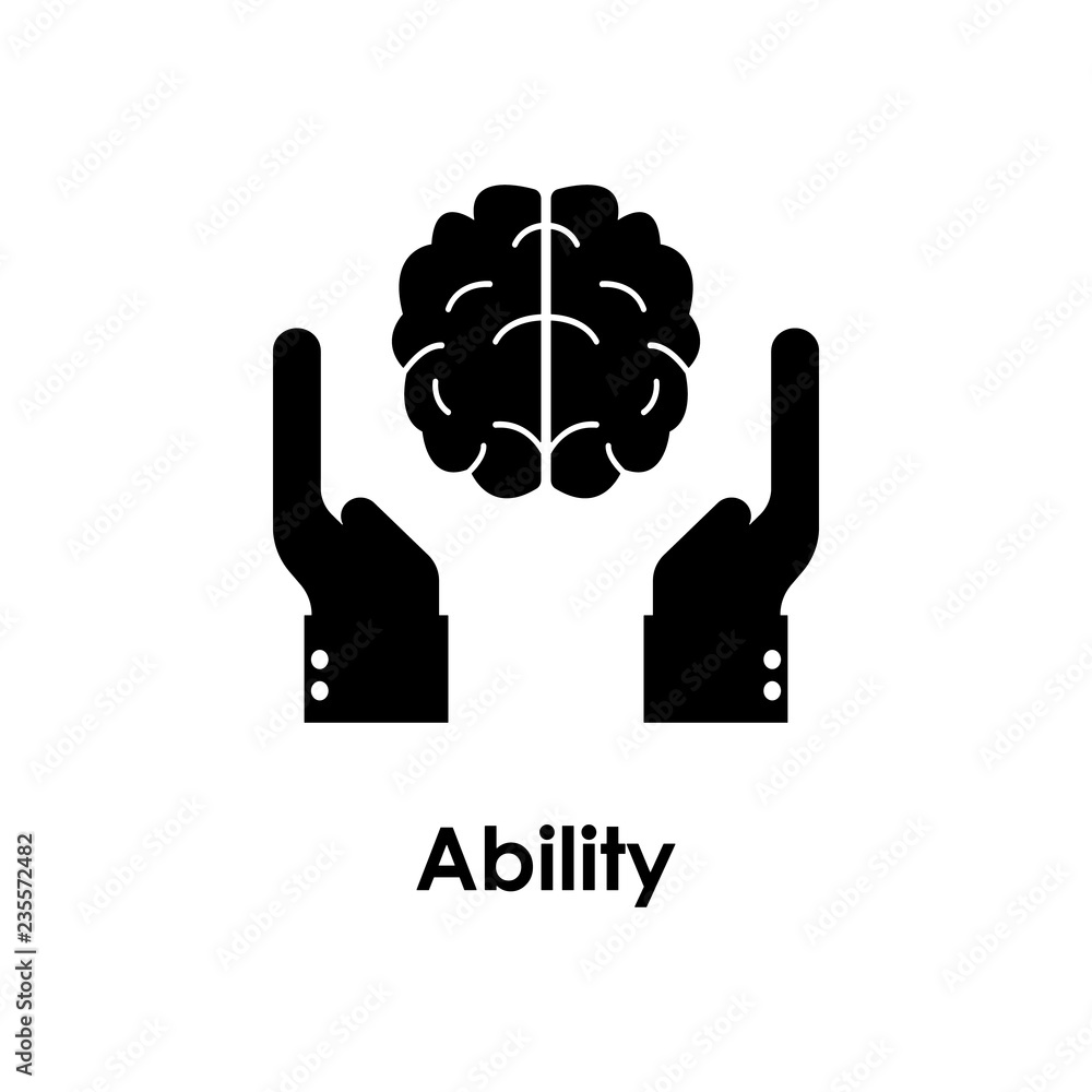 Aufkleber hands, brain icon. element of business icon with description. glyph icon for website design and deve