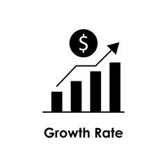 chart, dollar, arrow icon. Element of business icon with description. Glyph icon for website design and development, app development. Premium icon