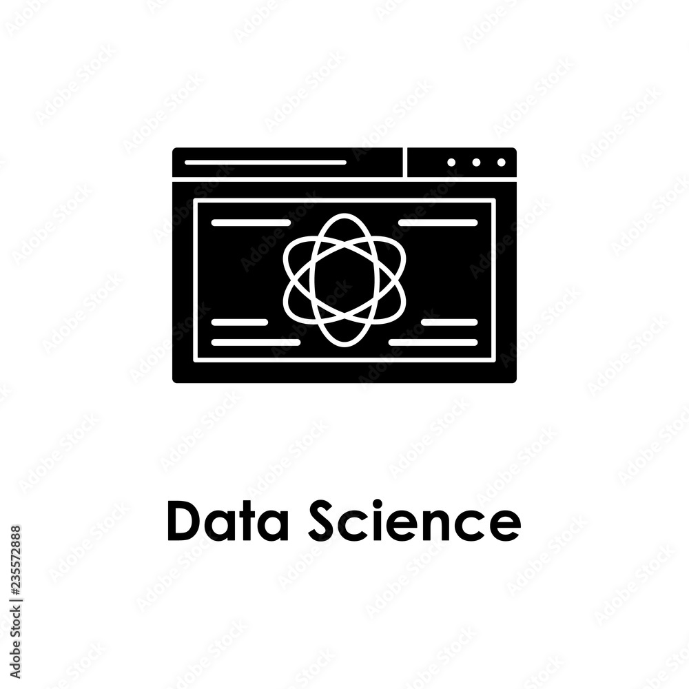 Poster web browser, atom icon. element of business icon with description. glyph icon for website design and