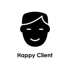 man, happy, client icon. Element of business icon with description. Glyph icon for website design and development, app development. Premium icon