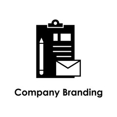 paper, pen, envelope icon. Element of business icon with description. Glyph icon for website design and development, app development. Premium icon