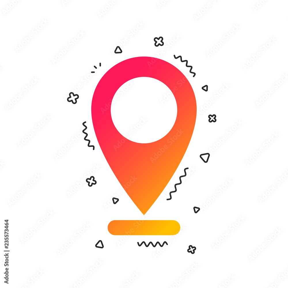 Poster internet mark icon. navigation pointer symbol. position marker sign. colorful geometric shapes. grad