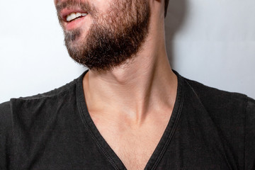 Fototapeta premium chin of a young guy with a beard