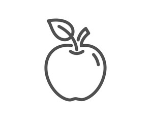 Apple line icon. Fresh fruit sign. Natural food symbol. Quality design flat app element. Editable stroke Apple icon. Vector