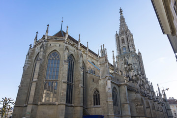 Fototapeta na wymiar Beautiful Architecture Berner Munster cathedral in Switzerland