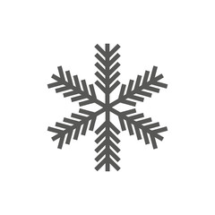 Snowflake icon. Christmas and winter theme. Simple flat black illustration on white background.