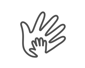 Fototapeta na wymiar Hand line icon. Social responsibility sign. Honesty, collaboration symbol. Quality design flat app element. Editable stroke Social responsibility icon. Vector