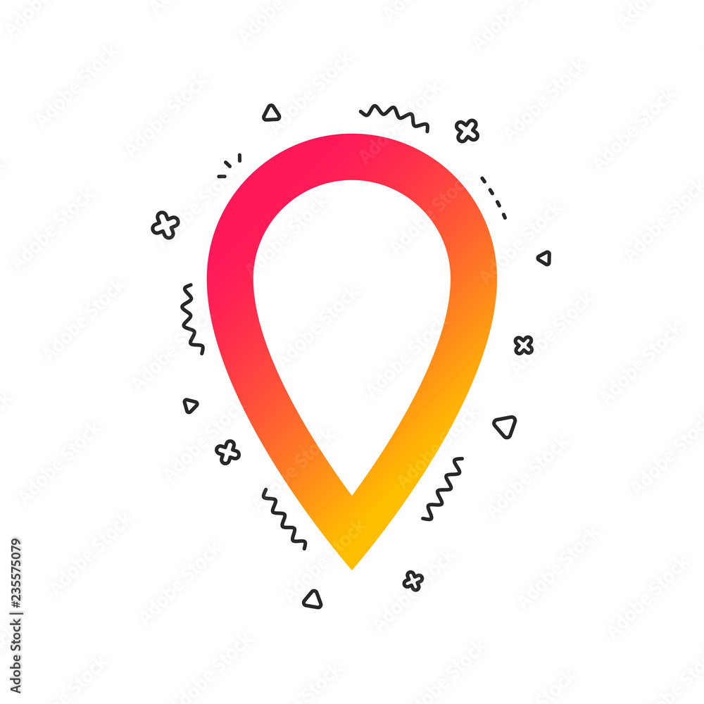 Poster map pointer sign icon. location marker symbol. colorful geometric shapes. gradient map pointer icon 