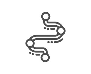 Obraz premium Timeline line icon. Project process, journey path sign. Quality design flat app element. Editable stroke Timeline icon. Vector