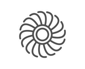 Fan engine line icon. Jet turbine sign. Ventilator symbol. Quality design flat app element. Editable stroke Fan engine icon. Vector