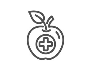Medical food line icon. Health apple sign. Quality design flat app element. Editable stroke Medical food icon. Vector