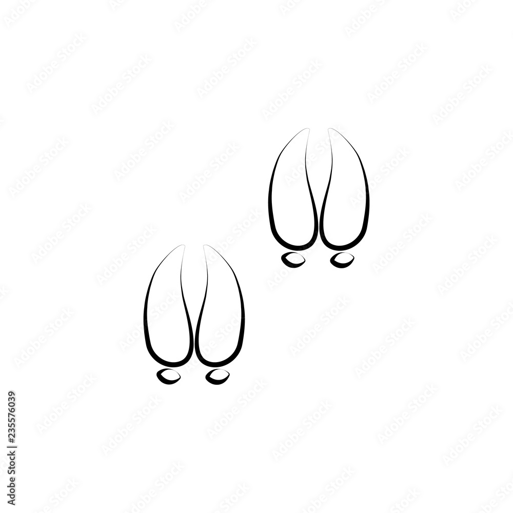 Poster moose tracks icon. element of animal track for mobile concept and web apps. hand drawn moose tracks 